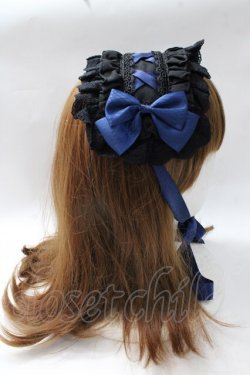 画像3: ATELIER PIERROT / 編み上げヘッドドレス  ブラック×ネイビー Y-25-08-17-050-EL-AC-SZ-ZY