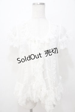 画像1: PINK HOUSE / ドットチュールオーバーベストブラウス  白 Y-25-08-17-060-LO-BL-SZ-ZY