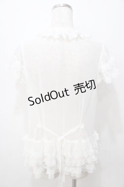画像2: PINK HOUSE / ドットチュールオーバーベストブラウス  白 Y-25-08-17-060-LO-BL-SZ-ZY