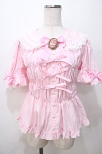 metamorphose / 木漏れ日のトロイメライ丸襟半袖ブラウス 1 ピンク Y-25-08-17-065-ME-BL-SZ-ZY