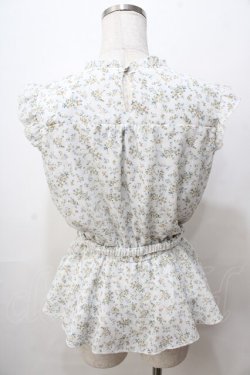 画像2: axes femme / ベルト付花柄ノースリブラウス  白 Y-25-08-17-074-AX-BL-SZ-ZY
