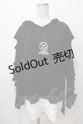 KRY CLOTHING / 袖ダメージパーカー  黒 Y-25-08-17-080-EL-TO-SZ-ZY