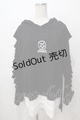 KRY CLOTHING / 袖ダメージパーカー  黒 Y-25-08-17-080-EL-TO-SZ-ZY