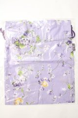 PINK HOUSE / Little Violet柄巾着バッグ  ラベンダー Y-25-08-17-011-LO-BG-SZ-ZY