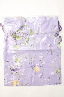 画像1: PINK HOUSE / Little Violet柄巾着バッグ  ラベンダー Y-25-08-17-011-LO-BG-SZ-ZY