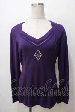 画像1: Ozz Croce / 髑髏刺繍トップス  紫 Y-25-08-17-082-OO-TO-SZ-ZY