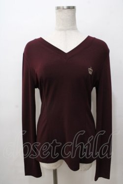 画像1: Ozz Croce / 王冠刺繍トップス  ワイン Y-25-08-17-083-OO-TO-SZ-ZY