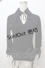 OZZ ANGELO / 編み上げトップス  黒 Y-25-08-17-089-OO-TO-SZ-ZY