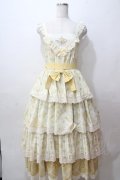 来信与待 / 花柄ジャンパースカート  イエロー Y-25-08-17-101-LO-OP-SZ-ZY