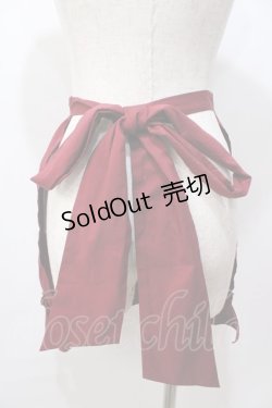 画像2: axes femme kawaii / 苺刺繍ハーフエプロン M ワイン Y-25-08-17-110-AX-SK-SZ-ZY