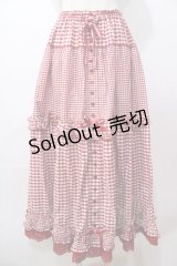 PINK HOUSE / ×misako aoki ギンガムチェックスカート  赤 Y-25-08-17-113-LO-SK-SZ-ZY