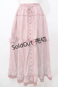 PINK HOUSE / ×misako aoki ギンガムチェックスカート  赤 Y-25-08-17-113-LO-SK-SZ-ZY