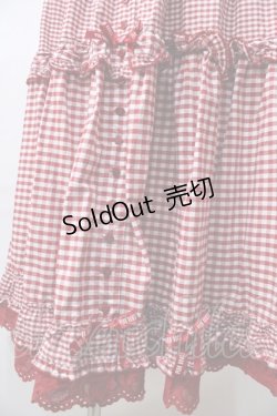 画像3: PINK HOUSE / ×misako aoki ギンガムチェックスカート  赤 Y-25-08-17-113-LO-SK-SZ-ZY