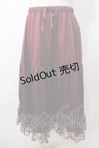 axes femme kawaii / レースフリルペチスカート M ワイン Y-25-08-17-114-AX-SK-IG-ZI