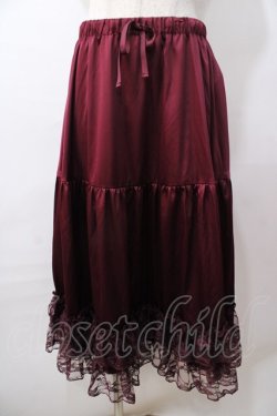 画像1: axes femme kawaii / レースフリルペチスカート M ワイン Y-25-08-17-114-AX-SK-IG-ZY