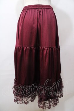 画像2: axes femme kawaii / レースフリルペチスカート M ワイン Y-25-08-17-114-AX-SK-IG-ZY