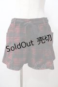 Ozz Croce / ウエストシフォンリボンチェックショートパンツ  赤 Y-25-08-17-120-OO-PA-SZ-ZY