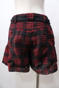 画像2: Ozz Croce / ウエストシフォンリボンチェックショートパンツ  赤 Y-25-08-17-120-OO-PA-SZ-ZY