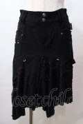 Ozz Croce / ダメージ加工入りスカート  黒 Y-25-08-17-121-OO-SK-SZ-ZY