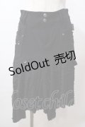 Ozz Croce / ダメージ加工入りスカート  黒 Y-25-08-17-121-OO-SK-SZ-ZY