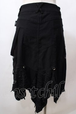 画像2: Ozz Croce / ダメージ加工入りスカート  黒 Y-25-08-17-121-OO-SK-SZ-ZY