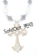 Estrellas / クロスビーズネックレス  サックス Y-25-08-17-003-EL-AC-HR-ZY