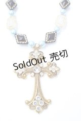 Estrellas / クロスビーズネックレス  サックス Y-25-08-17-003-EL-AC-HR-ZY