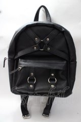 LISTEN FLAVOR / ハーネス付きレザーリュック  黒 Y-25-08-17-036-PU-BG-SZ-ZY