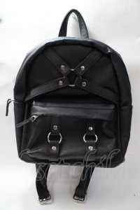 LISTEN FLAVOR / ハーネス付きレザーリュック  黒 Y-25-08-17-036-PU-BG-SZ-ZY