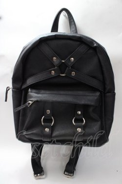 画像1: LISTEN FLAVOR / ハーネス付きレザーリュック  黒 Y-25-08-17-036-PU-BG-SZ-ZY