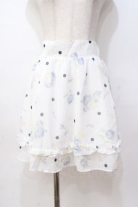 LIZ LISA / ドットローズスカート 0 オフ白×紺 Y-25-08-18-027-LO-SK-SZ-ZY