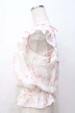 画像2: LIZ LISA / リボン柄ショートTops 0 ピンク Y-25-08-18-005-LO-TO-SZ-ZY