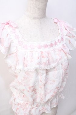 画像4: LIZ LISA / リボン柄ショートTops 0 ピンク Y-25-08-18-005-LO-TO-SZ-ZY