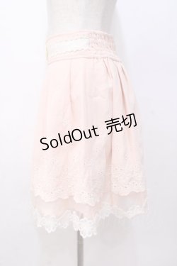 画像2: LIZ LISA / カットワークレーススカート 0 ピンク Y-25-08-18-048-LO-SK-SZ-ZT063