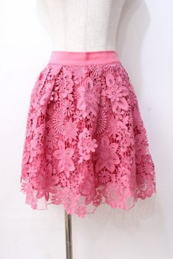 画像1: LIZ LISA / モチーフ付き花レーススカート 0 ピンク Y-25-08-18-053-LO-SK-SZ-ZY