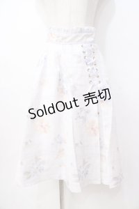 LIZ LISA / ツィードフラワースカート 0 オフ白×サックス Y-25-08-18-057-LO-SK-SZ-ZY