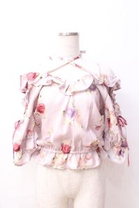 LIZ LISA / ローズ柄トップス 0 ピンク Y-25-08-18-007-LO-TO-SZ-ZY