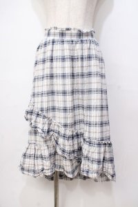 LIZ LISA / チェックカシュクールミモレ丈スカート 0 ベージュ Y-25-08-18-062-LO-SK-SZ-ZY