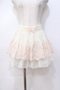LIZ LISA / ローズ×リボン刺繍スカパン 0 オフ白 Y-25-08-18-067-LO-SK-SZ-ZY