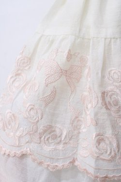画像5: LIZ LISA / ローズ×リボン刺繍スカパン 0 オフ白 Y-25-08-18-067-LO-SK-SZ-ZY