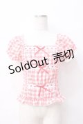 LIZ LISA / ギンガムチェック柄トップス 0 アカ Y-25-08-18-008-LO-TO-SZ-ZI