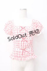 LIZ LISA / ギンガムチェック柄トップス 0 アカ Y-25-08-18-008-LO-TO-SZ-ZI