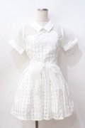 LIZ LISA / ハート衿付きシアーチェックワンピース 0 白 Y-25-08-18-009-LO-OP-SZ-ZY