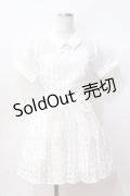 LIZ LISA / ハート衿付きシアーチェックワンピース 0 白 Y-25-08-18-009-LO-OP-SZ-ZY