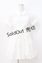 LIZ LISA / ハート衿付きシアーチェックワンピース 0 白 Y-25-08-18-009-LO-OP-SZ-ZY