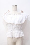 LIZ LISA / シアーチェックスカラップトップス 0 白 Y-25-08-18-002-LO-TO-SZ-ZY