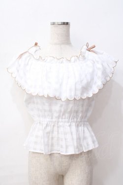 画像1: LIZ LISA / シアーチェックスカラップトップス 0 白 Y-25-08-18-002-LO-TO-SZ-ZY