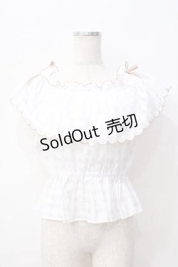画像1: LIZ LISA / シアーチェックスカラップトップス 0 白 Y-25-08-18-002-LO-TO-SZ-ZH