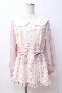 LIZ LISA / リボンベアー柄Aライントップス 0 ピンク Y-25-08-18-013-LO-TO-SZ-ZY