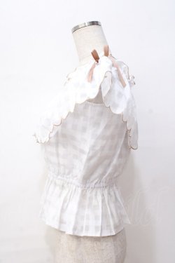画像2: LIZ LISA / シアーチェックスカラップトップス 0 白 Y-25-08-18-002-LO-TO-SZ-ZY